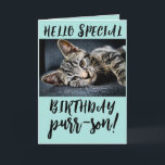 TABBY CAT KITTEN BIRTHDAY-WENSKAARTEN KAART<br><div class="desc">TABBY CAT BIRTHDAY-KAART</div>