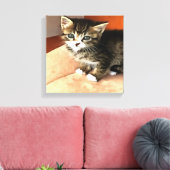 Tabby Cat Kitten Pet Portret Canvas Afdruk (Insitu (Woonkamer))