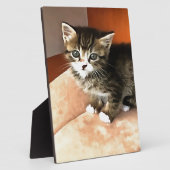 Tabby Cat Kitten Pet Portret Fotoplaat (Zijkant)