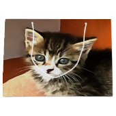Tabby Cat Kitten Pet Portret Groot Cadeauzakje (Voorkant)