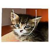 Tabby Cat Kitten Pet Portret Groot Cadeauzakje (Achterkant)