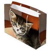 Tabby Cat Kitten Pet Portret Groot Cadeauzakje (Achterkant Gekanteld)