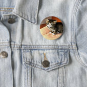 Tabby Cat Kitten Pet Portret Ronde Button 5,7 Cm (In situ)