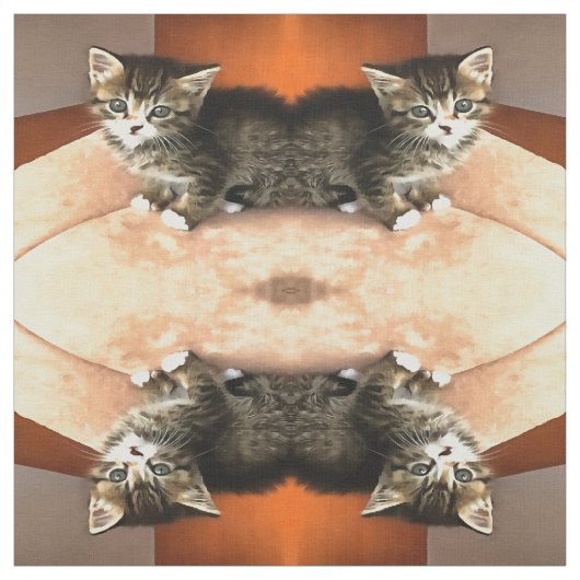Tabby Cat Kitten Pet Portret Stof (Swatch)