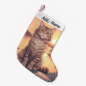 Tabby Cat Kleine Kerstsok (Voorkant (Hangend))