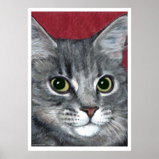Tabby Cat ~ kleurpotloodtekening Poster (Voorkant)