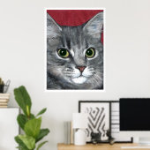 Tabby Cat ~ kleurpotloodtekening Poster (Thuiskantoor)