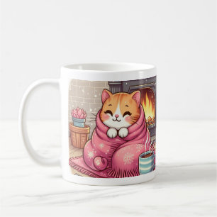 Tabby Cat Lachend In Deken Gedicht Koffie Mok