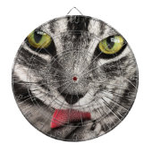 Tabby Cat Licking Paw Dartbord (Voorkant)