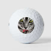 Tabby Cat Licking Paw Golfballen (Voorkant)