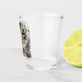 Tabby Cat Licking Paw Shot Glas (Rechts)