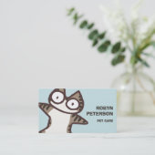 Tabby Cat Light Blue Visitekaartje (Staand voorkant)