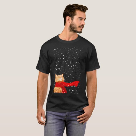Tabby Cat Love Snow T-shirt (Voorkant volledig)
