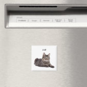 Tabby Cat Magneet (Insitu (Vaatwasser))