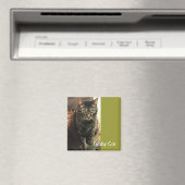 Tabby Cat Magneet retro groen (Insitu (Vaatwasser))