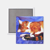 Tabby Cat Magnet - "Nap Time" (Voorkant / Achterkant)