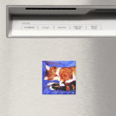 Tabby Cat Magnet - "Nap Time" (Insitu (Vaatwasser))