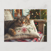 Tabby Cat Merry Christmas AI-Briefkaart Briefkaart (Voorkant)