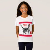 Tabby Cat Merry Kerstmis Catsmus Red Funny Cats T-shirt (Voorkant volledig)