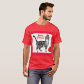 Tabby Cat Merry Kerstmis Catsmus Red Funny Cats T-shirt (Voorkant volledig)