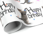 Tabby Cat met Birthday Text en Confetti Cadeaupapier (Rol Hoek)