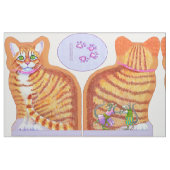 Tabby Cat met dansende Mice Pillow Stof (Fat Quarter)