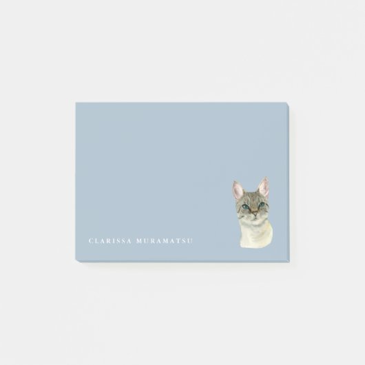 Tabby Cat met  groen oestoestoestel Post-it® Notes (Voorkant)