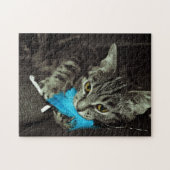 Tabby Cat met Veer van Shirley Taylor Legpuzzel (Horizontaal)