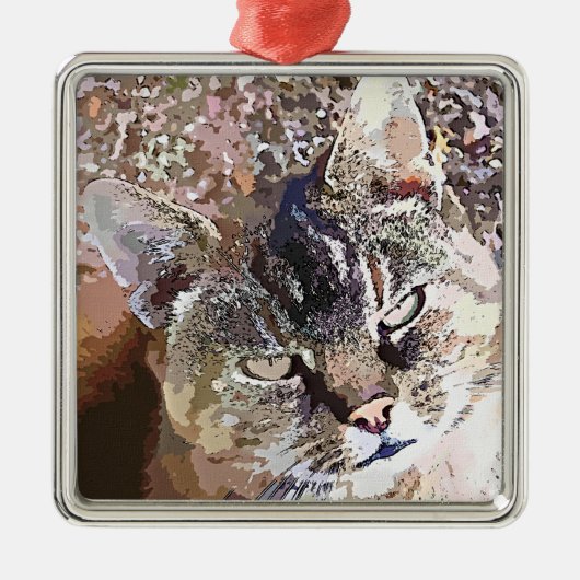 TABBY CAT METALEN ORNAMENT (Voorkant)
