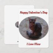 Tabby Cat Mewing Photo I Love Mew Valentijns Feestdagenkaart (Voorkant / Achterkant)