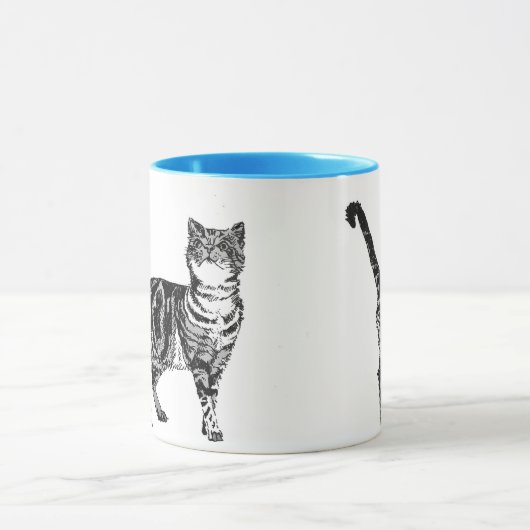 Tabby Cat Mok Blauwe (Midden)