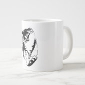 Tabby Cat monochrome Mok omlaag kijken (Voorkant rechts)