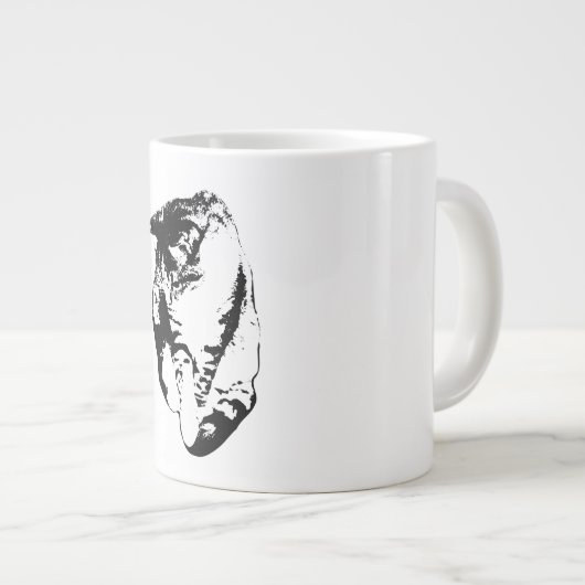 Tabby Cat monochrome Mok omlaag kijken (Voorkant rechts)