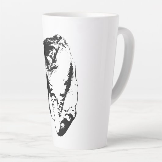 Tabby Cat monochrome Mok omlaag kijken (Rechterhoek)