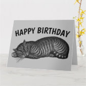 TABBY CAT NAP, EAT CAKE, BIRTHDAY KAART (Gele Bloem)
