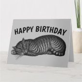 TABBY CAT NAP, EAT CAKE, BIRTHDAY KAART (Voorkant)