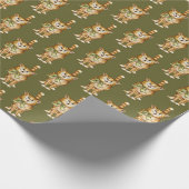 tabby cat on green cadeaupapier (Hoek)