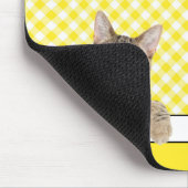 Tabby Cat op Gellow Gingham Muismat (Hoek)