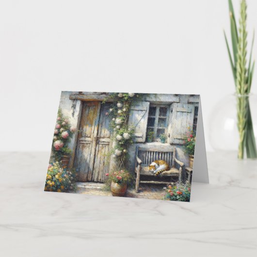 Tabby Cat Op Oude Banknota Kaart (Voorkant)