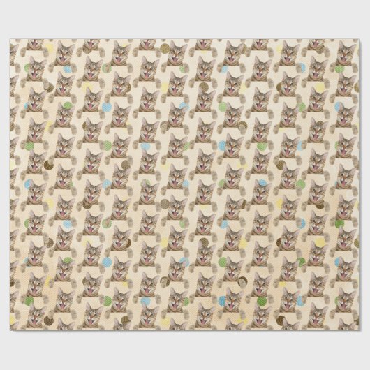 Tabby Cat op pooldots Cadeaupapier (Vlak)