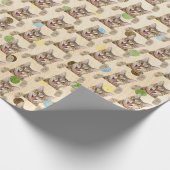 Tabby Cat op pooldots Cadeaupapier (Hoek)