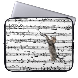 Tabby Cat op vel Music Laptop Sleeve