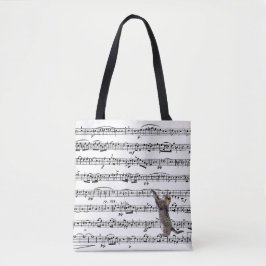 Tabby Cat op vel Music Tote Bag