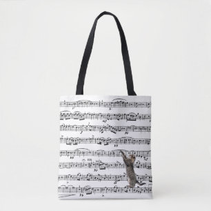 Tabby Cat op vel Music Tote Bag