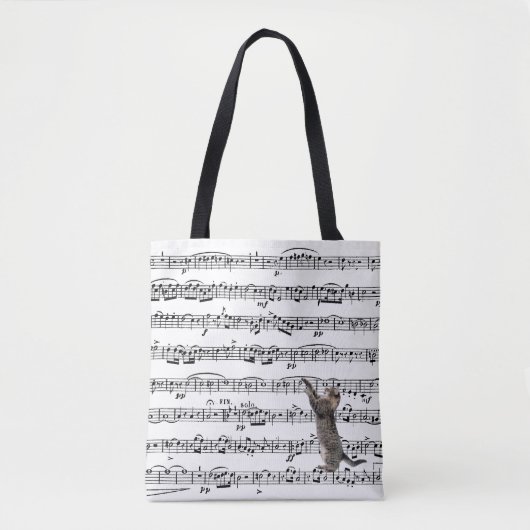 Tabby Cat op vel Music Tote Bag (Voorkant)