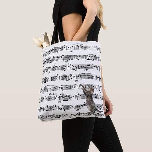 Tabby Cat op vel Music Tote Bag (Dichtbij)