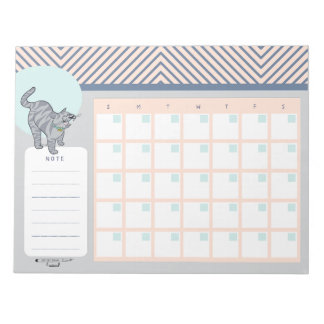 Tabby Cat Open Dated Desk Calendar Notepad Notitieblok