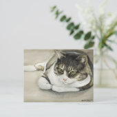 Tabby Cat Original Art Briefkaart (Staand voorkant)