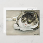 Tabby Cat Original Art Briefkaart (Voorkant / Achterkant)