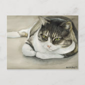 Tabby Cat Original Art Briefkaart (Voorkant)